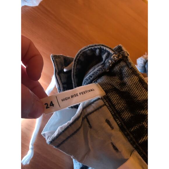 Pacsun High Rise Festival Jean Shorts Size 24 Lace up Front - Picture 8 of 10